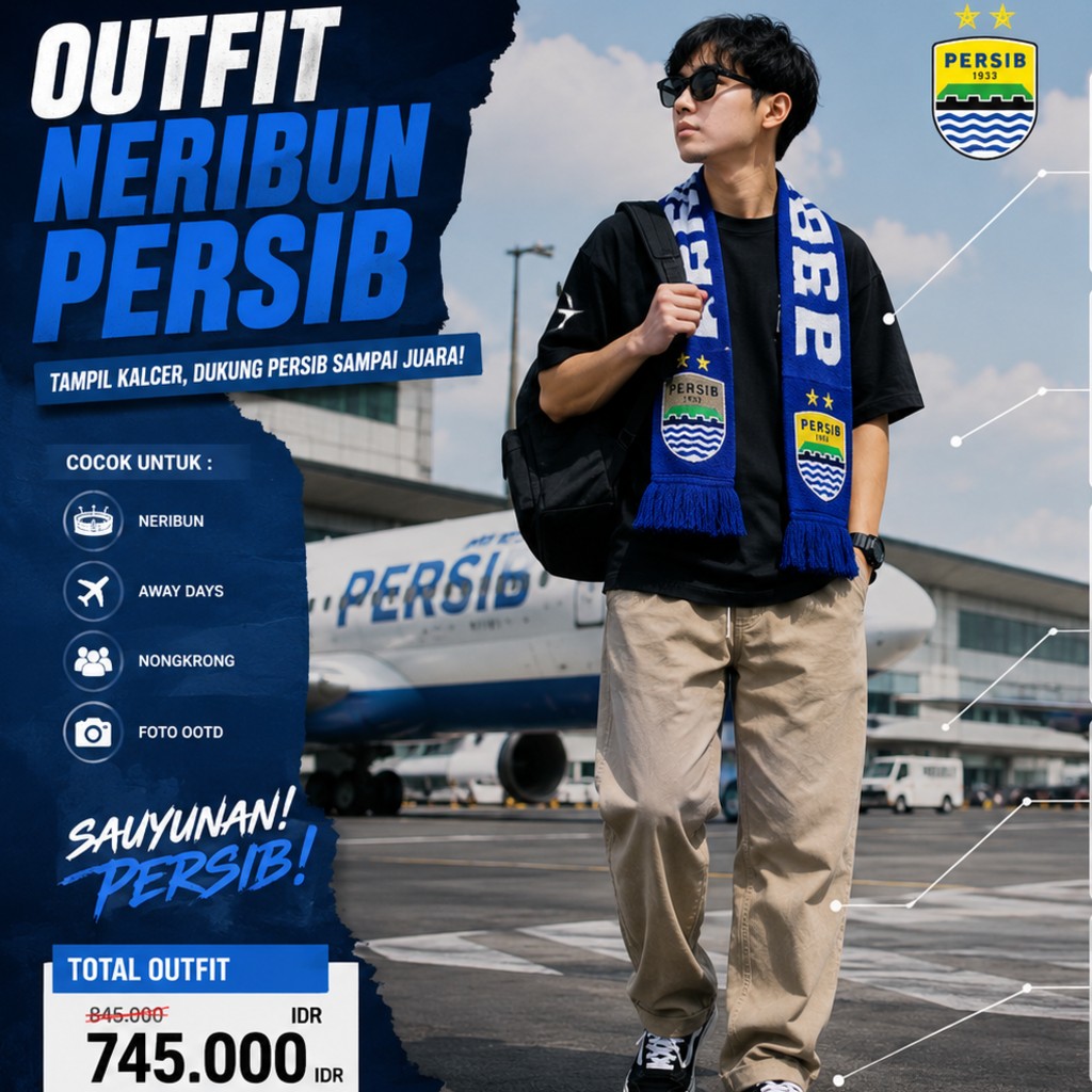 💙 **CELANA KALCER BUAT NERIBUN PERSIB!** 💙  Mau ke stadion tapi tetap **kalcer, nyaman, dan stylish?** 👖🔥 Celana Kalcer Loose Fit siap nemenin kamu **neribun, nongkrong, sampai jalan-jalan bareng barudak.**  ✨ Loose fit — bebas bergerak ✨ Look streetwear 